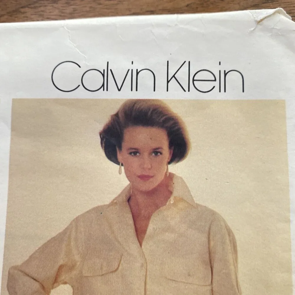 Vtg Vogue Sewing Pattern 1320 American Designer Shirtdress Calvin Klein Size 10